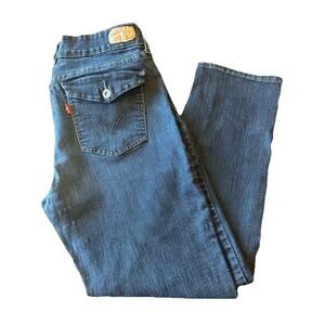 Levi’s Mid Rise Ankle Skinny Jeans Women’s Size 12 Dark Wash Stretch Denim Cute
